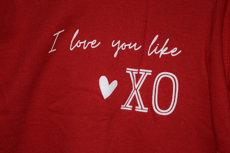 I love you like XO kids valentines crewneck