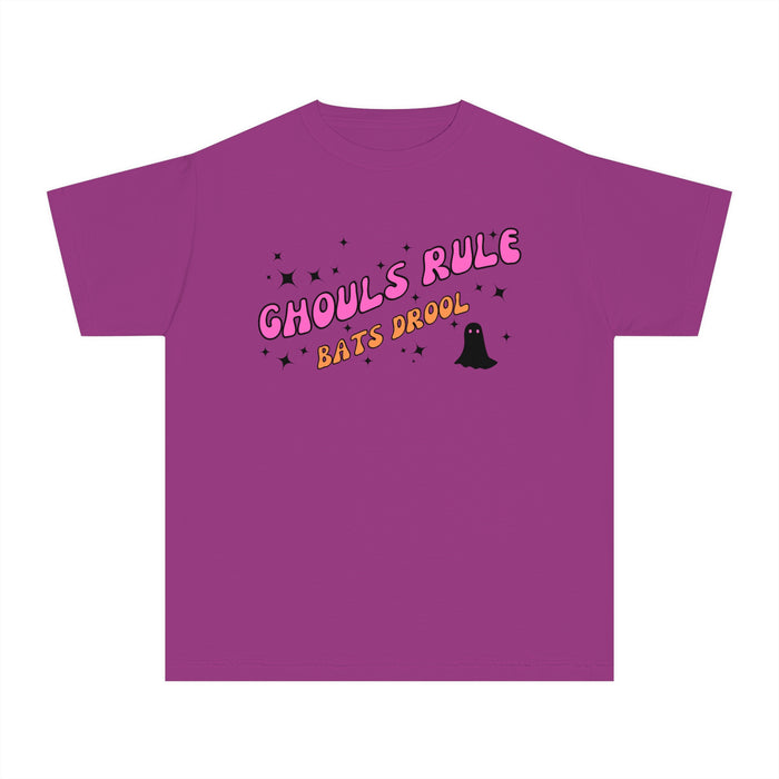 Kids trendy halloween shirt, shirt with bats, halloween party shirt, kids shirt with ghosts, ghouls rule, cute shirt for halloween