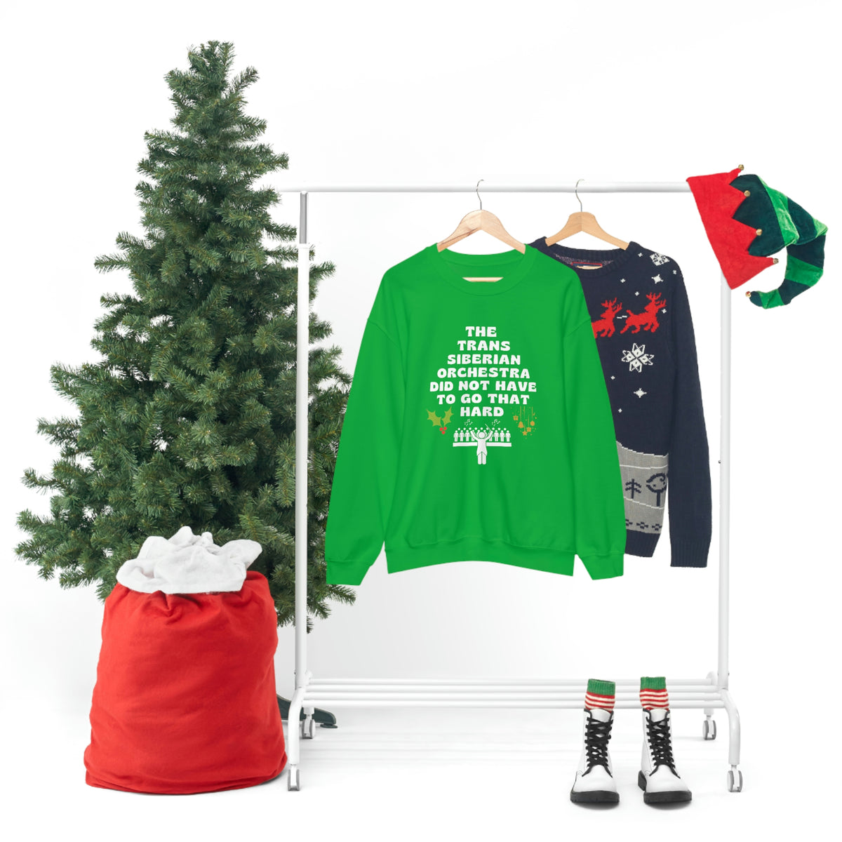 Trans Siberian Orchestra Humor Hoodie, Holiday Funny Oversized, Unisex Crewneck, Christmas Cozy Sweatshirt