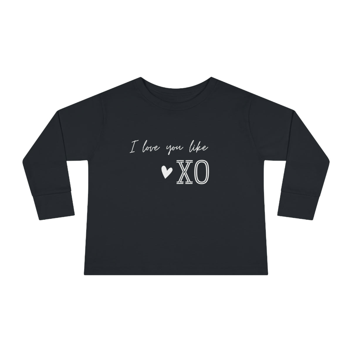 I Love You Like XO Toddler Long Sleeve Tee, Toddler Valentines Hearts Tee, XO Vday Shirt for Toddler, Valentines Tee for Toddler Boys