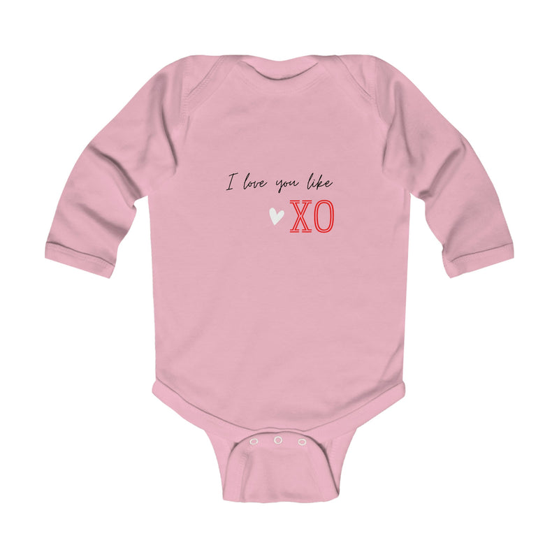 I Love You Like XO Infant Long Sleeve Bodysuit, Baby Valentines Onesie, XOXO Baby Shirt, Matching Family Vday Shirts