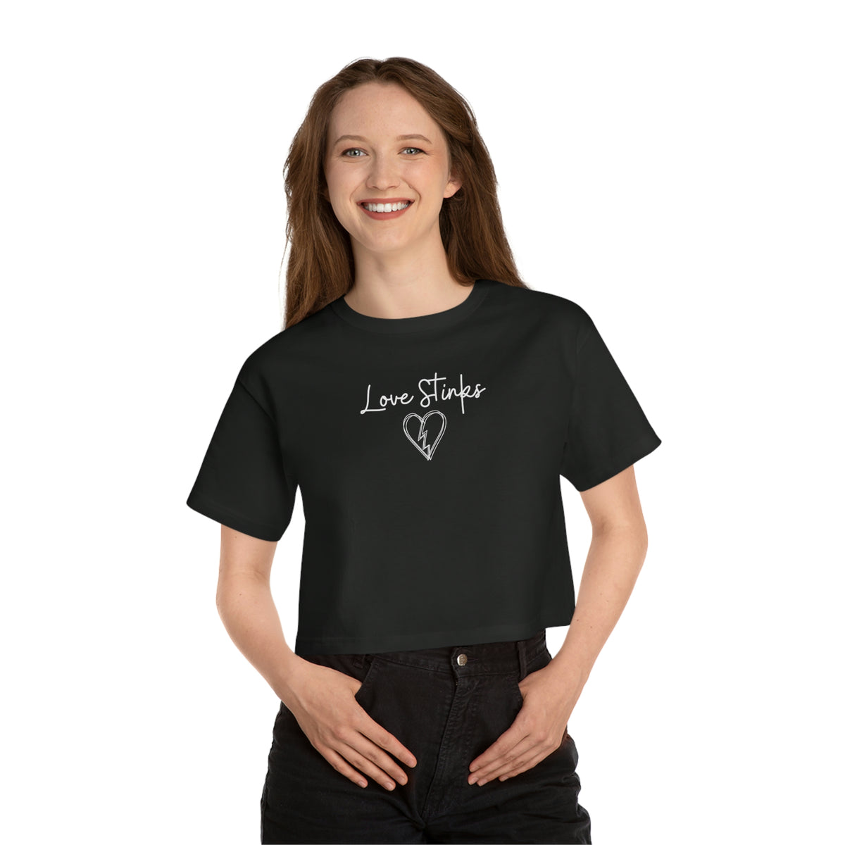 publish love stinks cropped tee