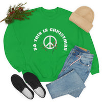 So This is Christmas Crewneck, John Lennon Holiday Sweatshirt, Gifts for Beatles Lovers, War is Over Top
