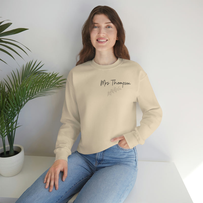 Customizable Mrs Top, Newlywed Crewneck, Gifts for The Mrs, Bridal Presents, A Gift for the Bride Pullover