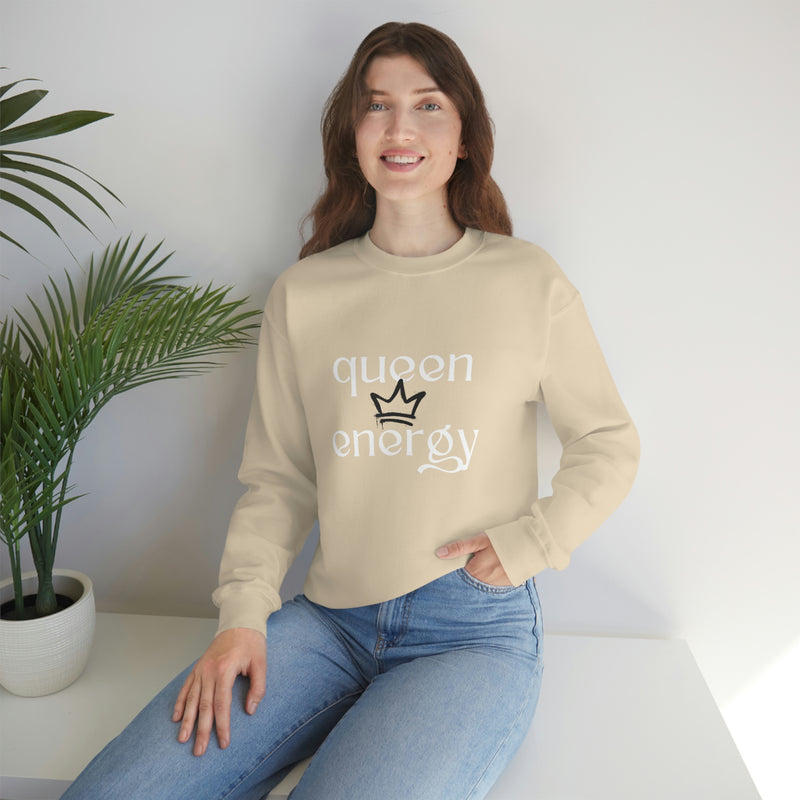 Queen Energy Vibes Crewneck, Good Vibes Pullover, Comfy, Oversized Positive, Uplifting Sweatshirt, Boss Babe Gifts