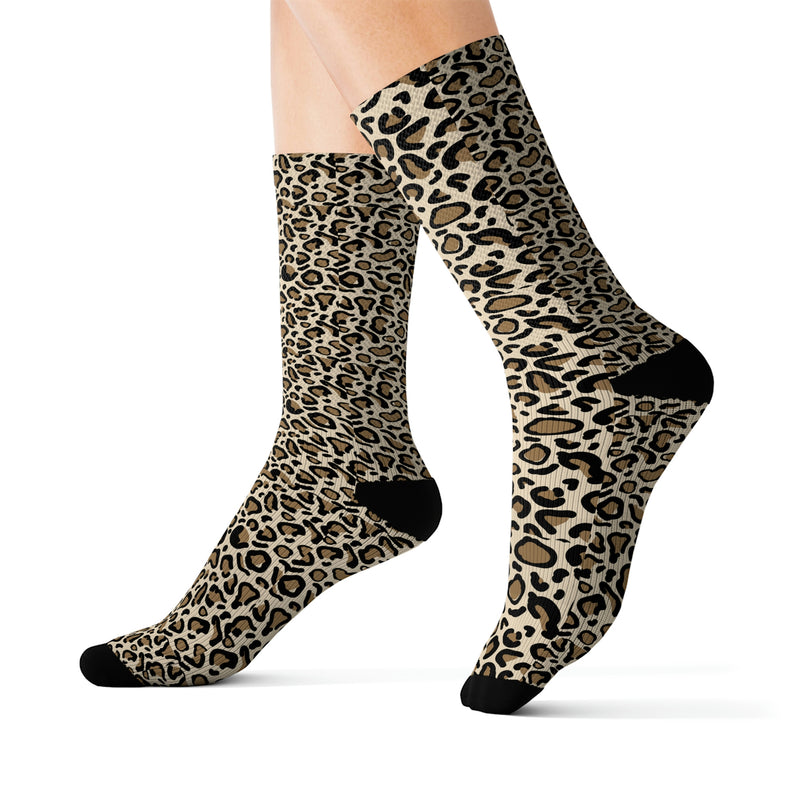 Leopard Print Sublimation Socks