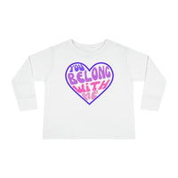 You Belong With Me Toddler Valentines LS Tee, Candy Heart Tee for Kids