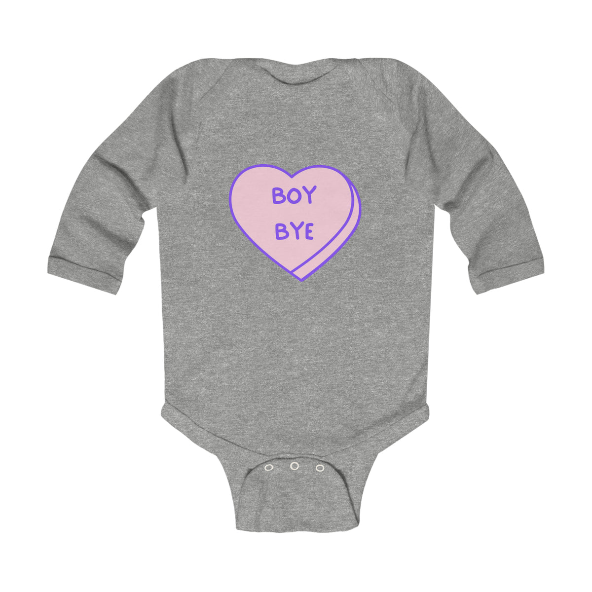 Boy Bye Infant Long Sleeve Bodysuit, Baby Valentines Onesie, Candy Heart Baby Shirt, Matching Family Vday Shirts