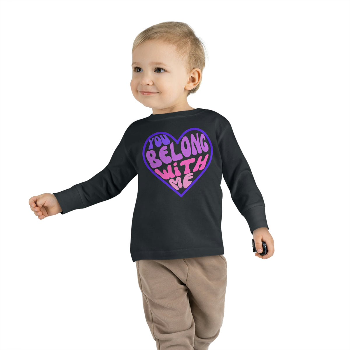 You Belong With Me Toddler Valentines LS Tee, Candy Heart Tee for Kids