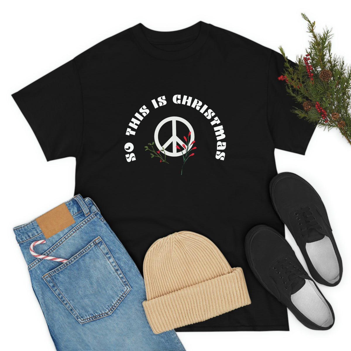 So This is Christmas, John Lennon Tee, John Lennon Holiday, Beatles Lovers Gift, Christmas Peace Sign, Christmas Peace Shirt