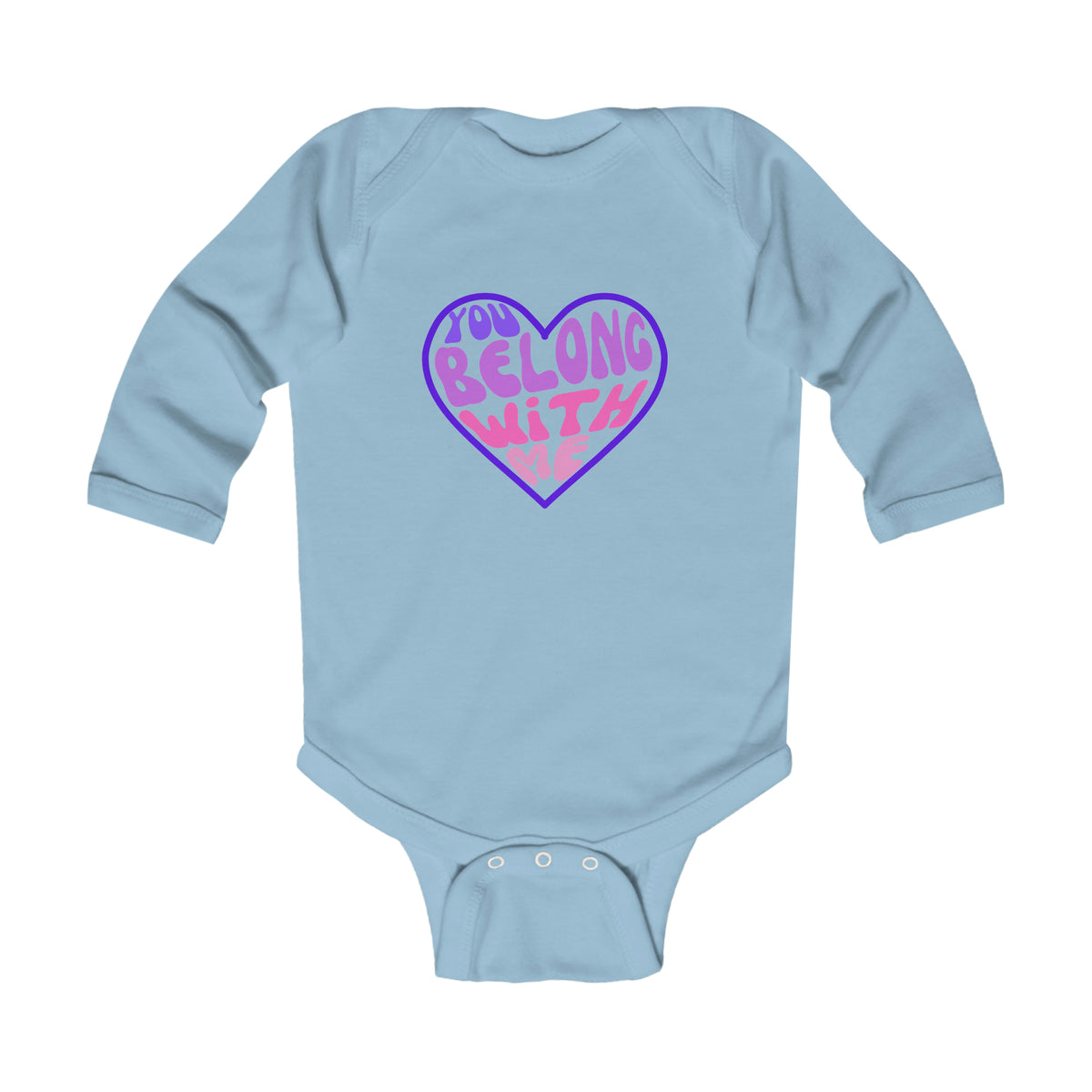 You Belong With Me Infant Long Sleeve Bodysuit, Baby Valentines Onesie, XOXO Baby Shirt, Matching Family Vday Shirts