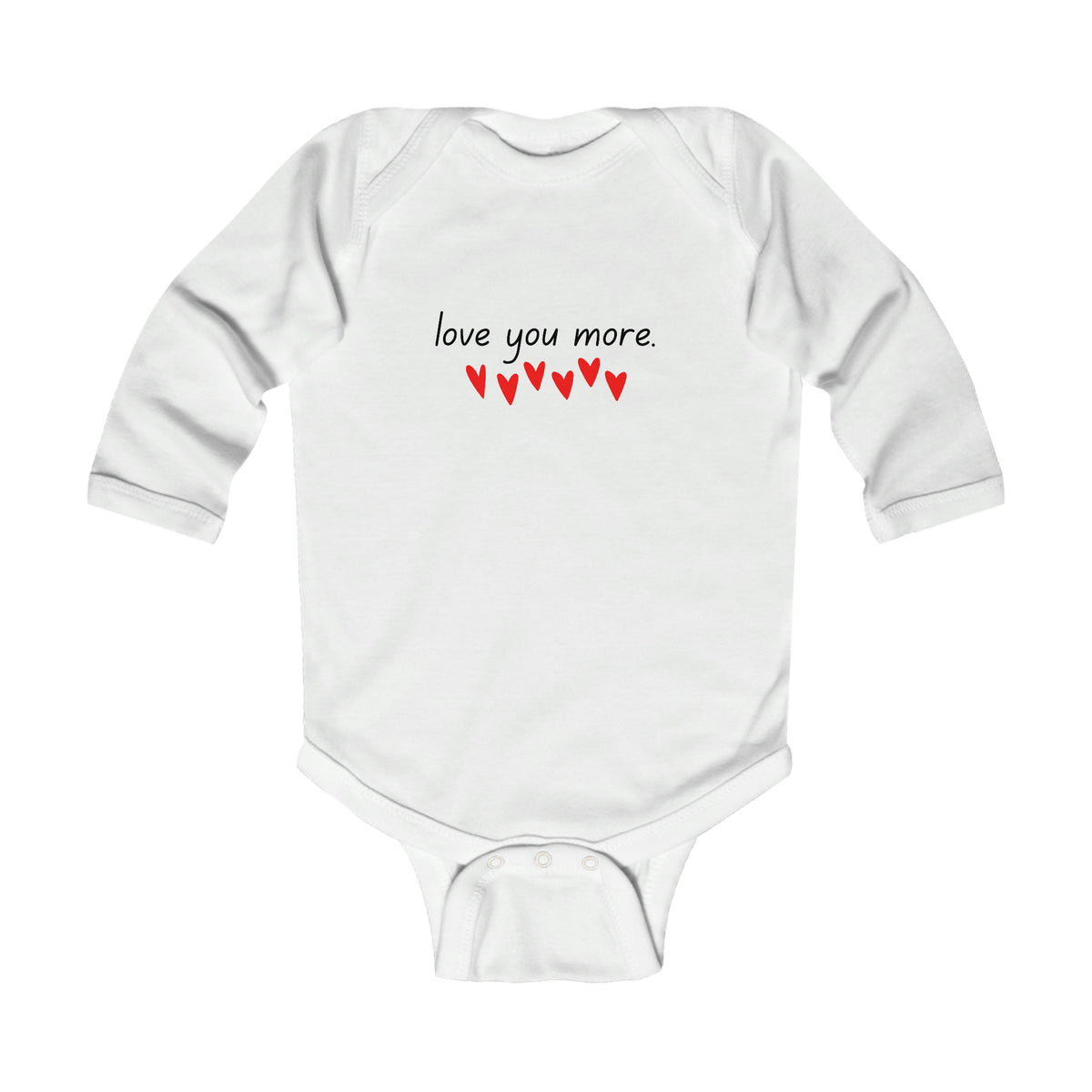 Love You More Infant Long Sleeve Bodysuit, Baby Valentines Onesie, Vday Heart Baby Shirt, Matching Family Vday Shirts