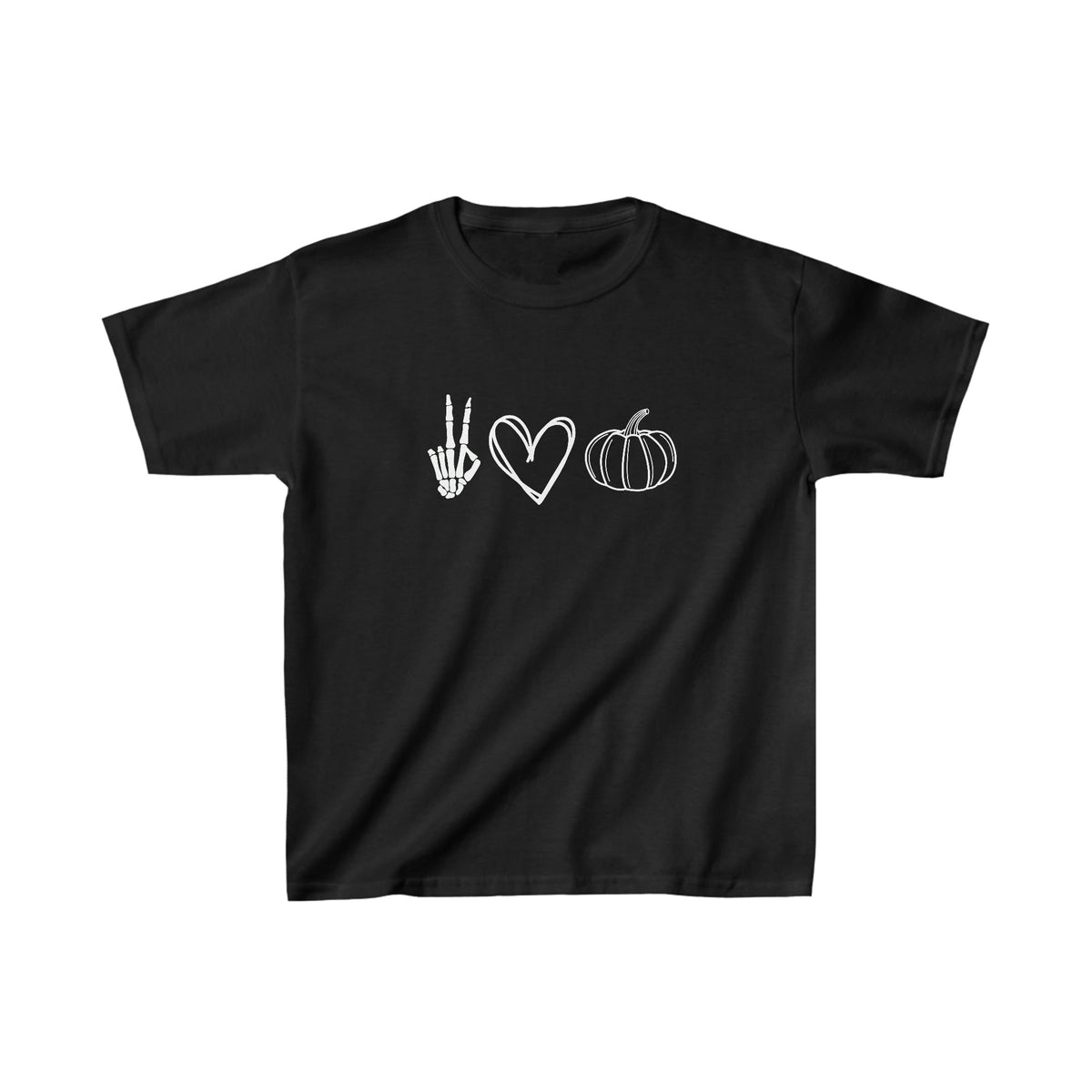 Peace Love Pumpkin Toddler/Youth Tee, Trendy Tee for Kids, Spooky Tee, Holiday T-Shirt, Youth Sizing Hallloween