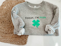 Kid's St. Patrick's Day Crewneck-Today I'm Irish