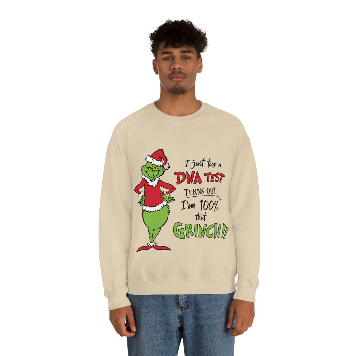The Grinch Humor Crewneck, I'm 100% That Grinch, Lizzo Funny Christmas Pullover, The Grinch Holiday Sweatshirt