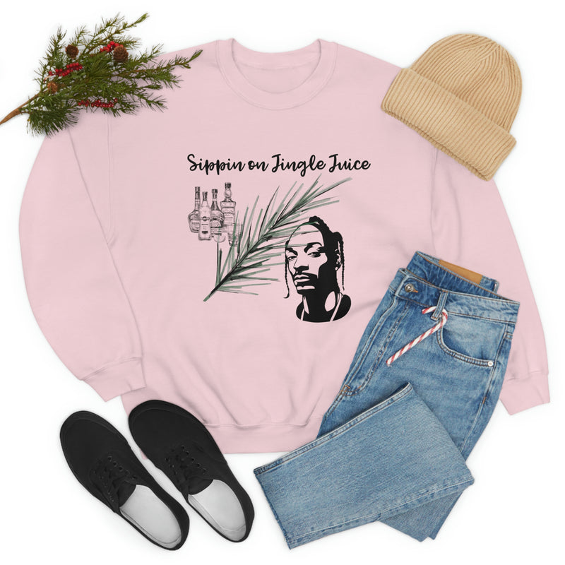 Snoop Dog Christmas Shirt, Holiday Pullover, Sipping on Jingle Juice Sweatshirt, Holiday Humor Tops, Rap Holiday Sweathshirt