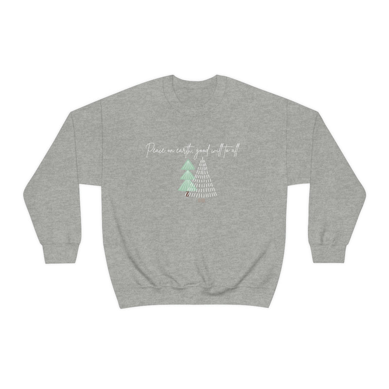 Peace to all on Earth, Good will to All Crewneck, Minimalist Holiday Hoodie, Christmas Time Gifts, Cozy Christmas Sweatshirt