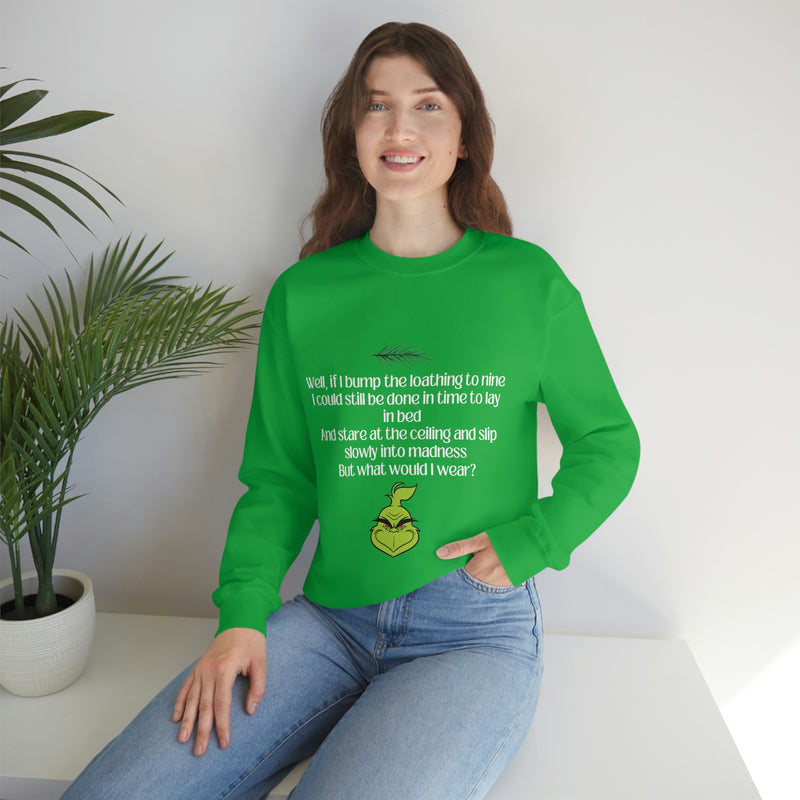 The Grinch Anxiety Sweatshirt, Grinch Humor Crewneck, Holiday Giftable Top, The Grinch