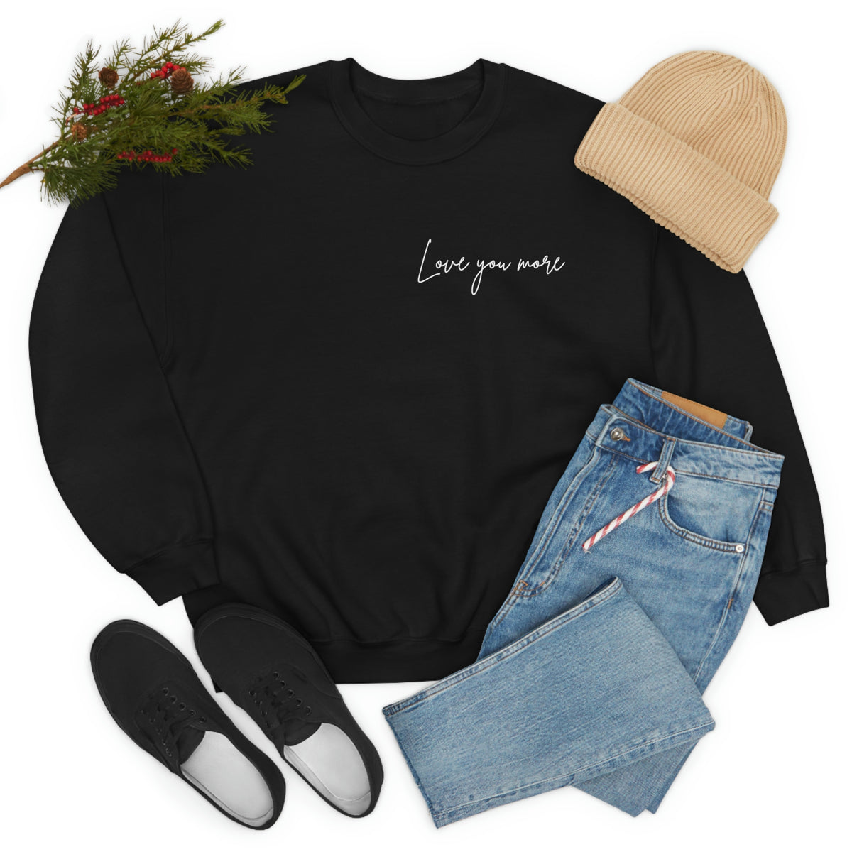 Love You More Sweatshirt, I Love You Crewneck, Love Gifts Pullover, Valentines Shirt, Oversized, Cozy, Comfy Sweatshirt