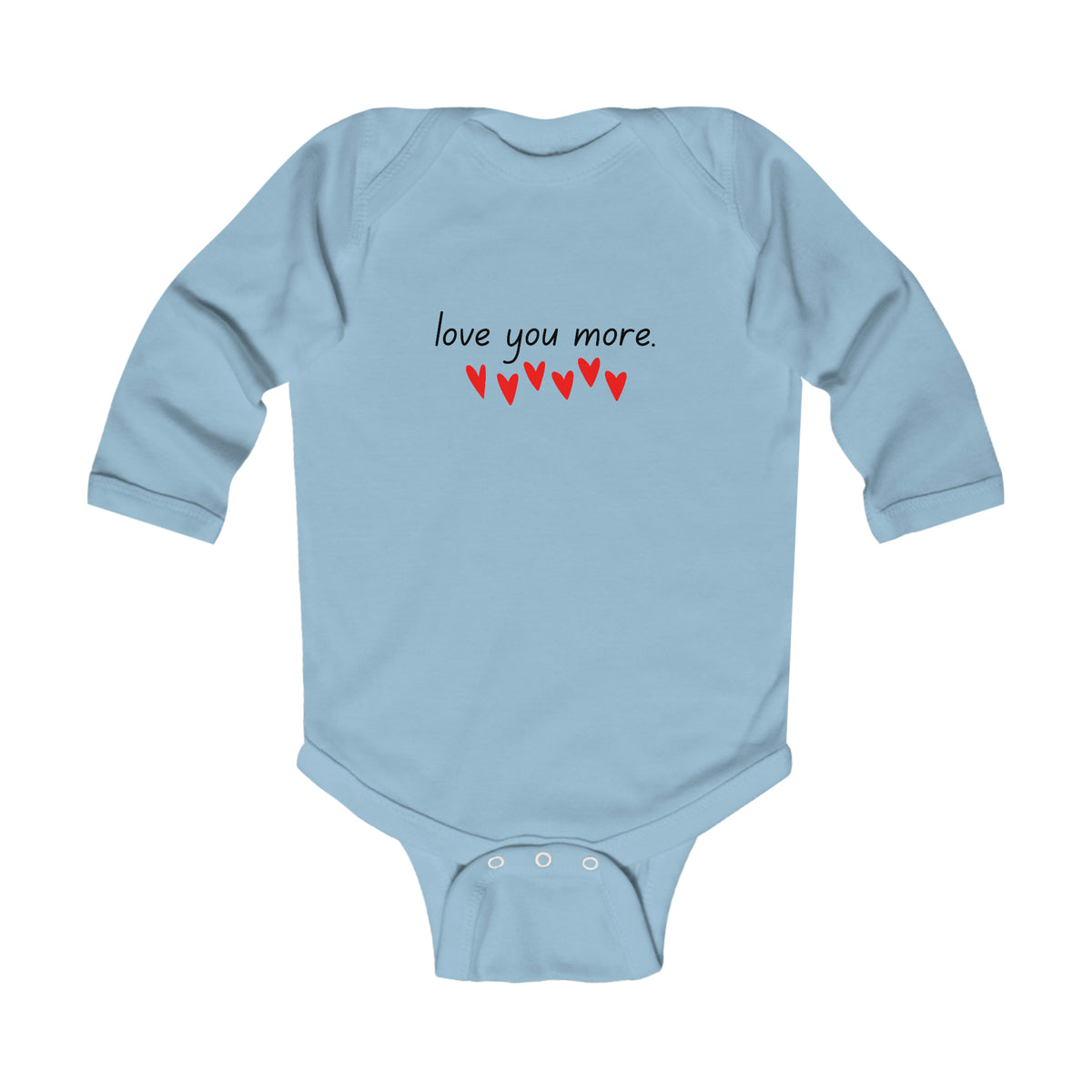 Love You More Infant Long Sleeve Bodysuit, Baby Valentines Onesie, Vday Heart Baby Shirt, Matching Family Vday Shirts