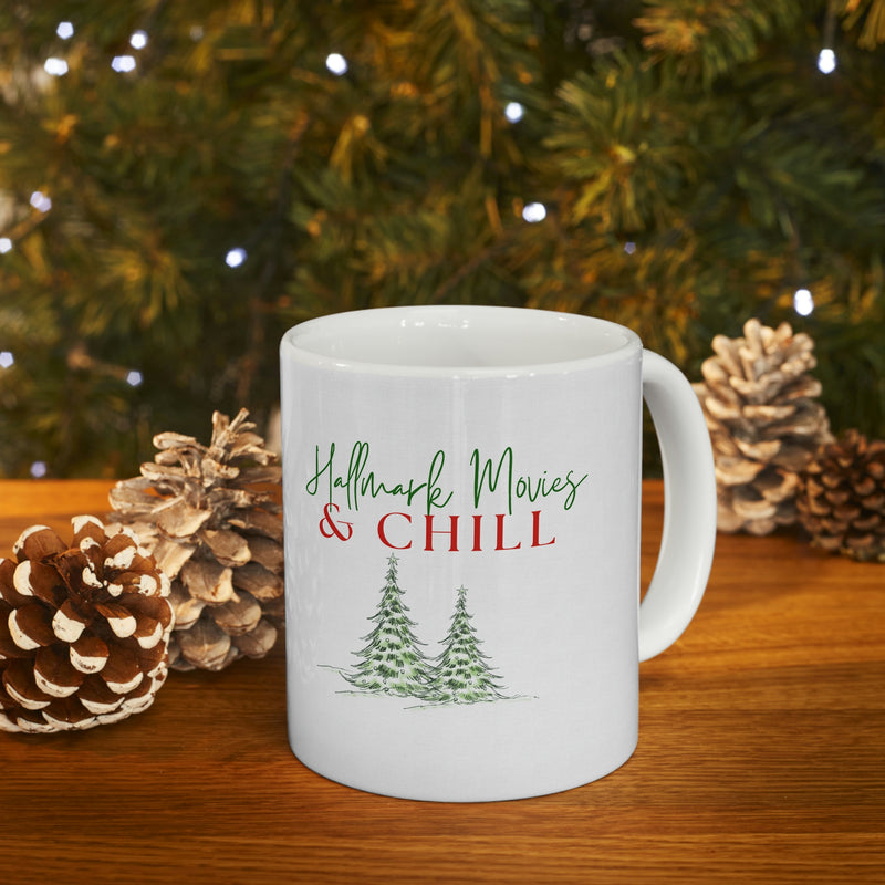 Hallmark & Chill Mug, Hallmark Movie Gift, Xmas Movies, Cute Christmas Gift, Gifts for Mom, Christmas Mugs
