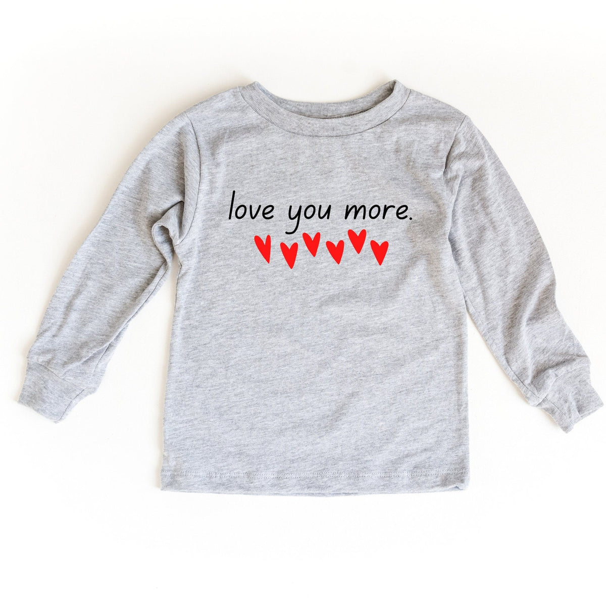 Love You More Toddler Long Sleeve Tee, Toddler Valentines Hearts Tee, Valentines Tee for Toddler Boys