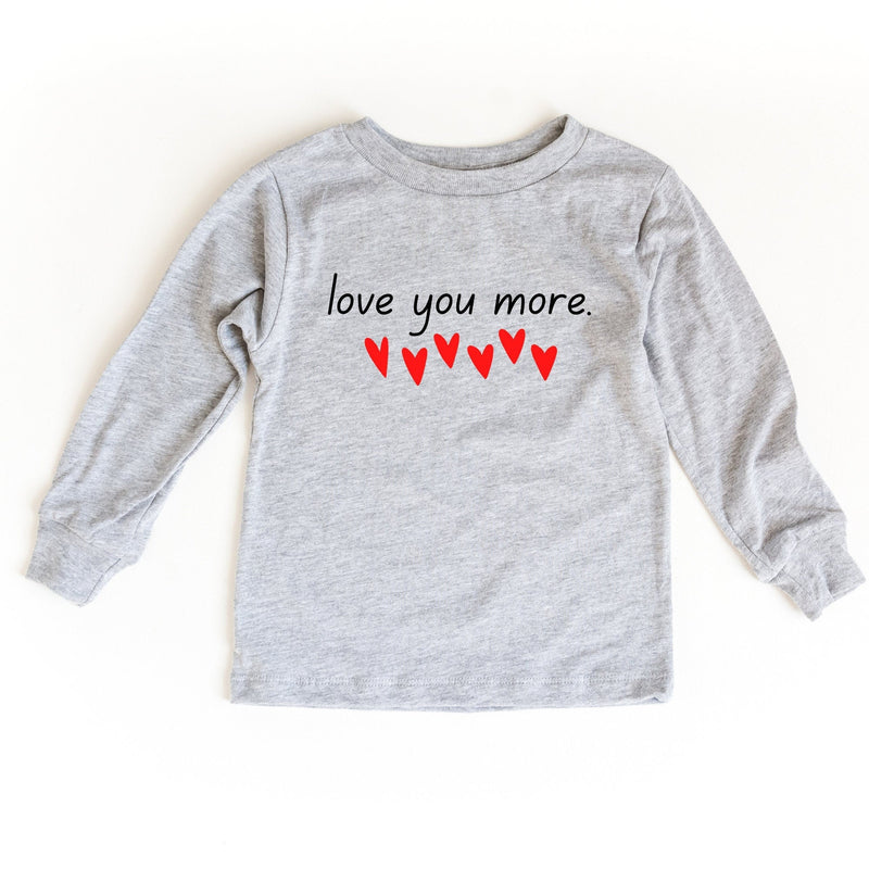Love You More Toddler Long Sleeve Tee, Toddler Valentines Hearts Tee, Valentines Tee for Toddler Boys
